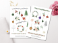 Preview: Weihnachten Blumen Sticker Set